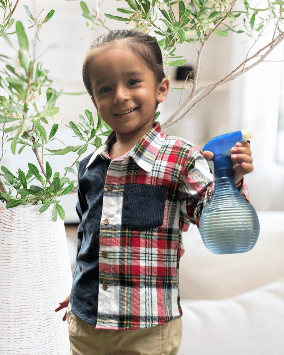 Cotton Flannel & Corduroy Shirt for Kids – Front Placket with Patched Pocket