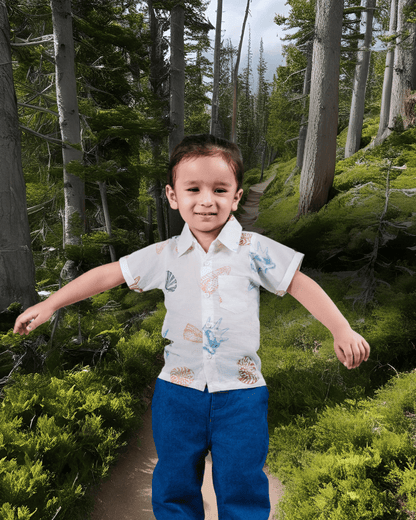 Organic Cotton Muslin Half-Sleeve Shirt for Boys – Resort Collar