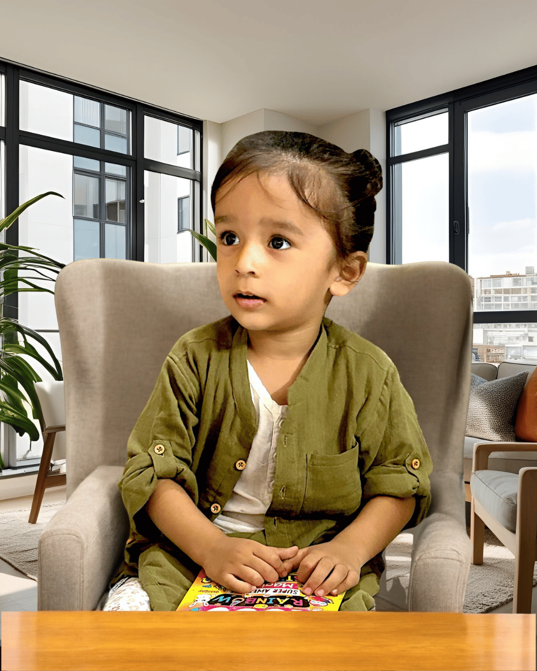 Muslin Shirt Mandarin Collar Green 5