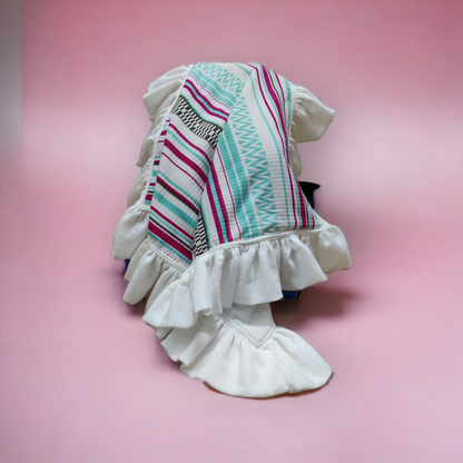 Receiving Blanket Striped with Ruffle Trim Borders for Babies – Cotton Candy