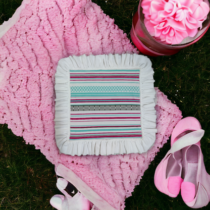 Receiving Blanket Striped with Ruffle Trim Borders for Babies – Cotton Candy