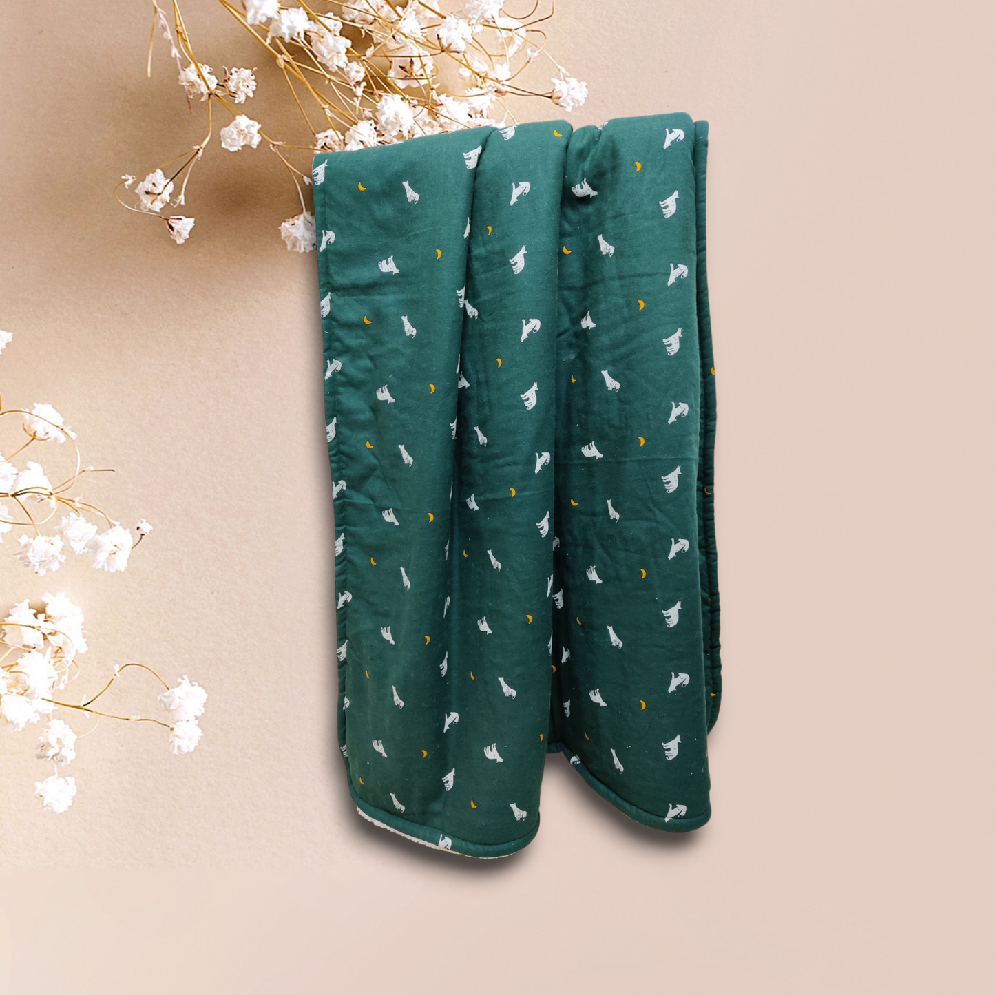 Cotton Flannel and Sherpa Fur Toddler Blanket for Toddlers – Howling Wolf