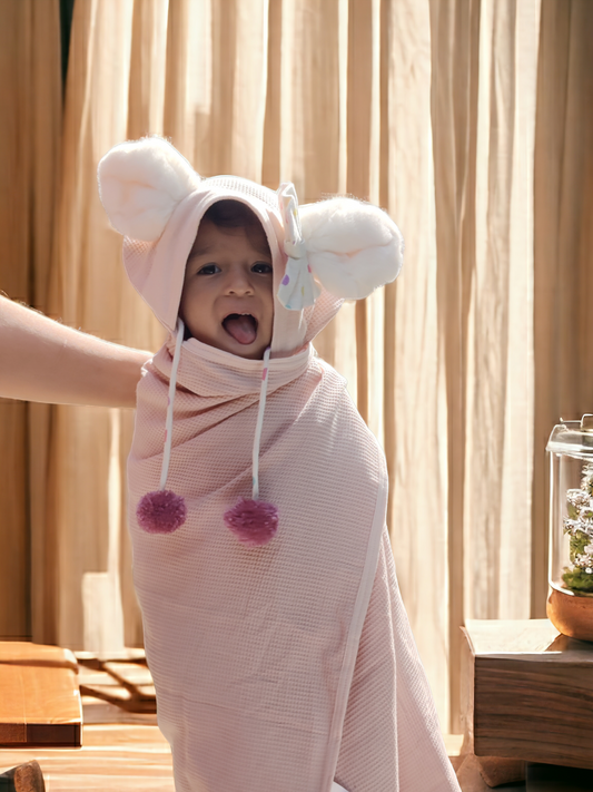 Peachy Paws Bath Wrap for Toddlers