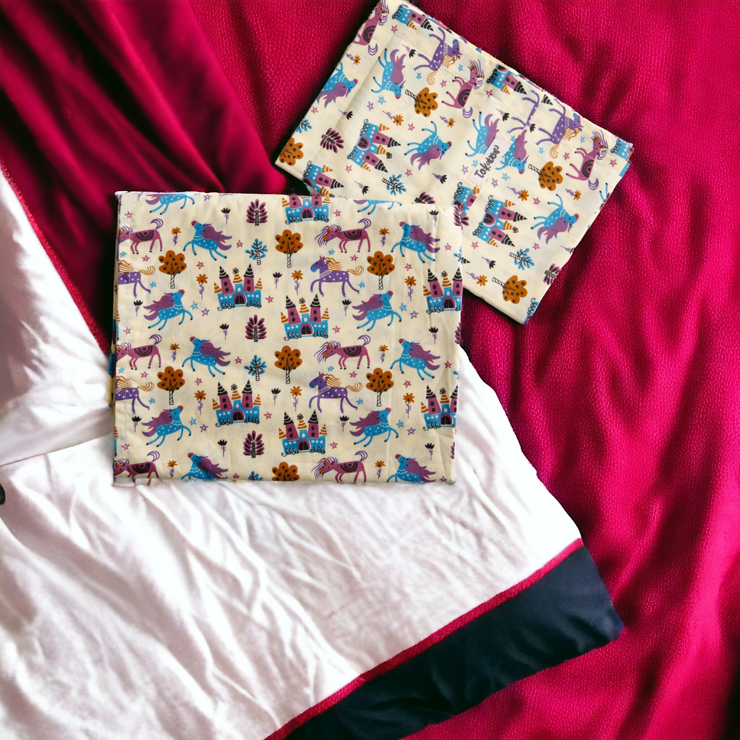 Cotton Bedsheet Set for Baby Crib & Bassinet – with Pillow Filler, Cover, and Safe Keep Pouch (4 Pcs)