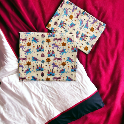 Cotton Bedsheet Set for Baby Crib & Bassinet – with Pillow Filler, Cover, and Safe Keep Pouch (4 Pcs)