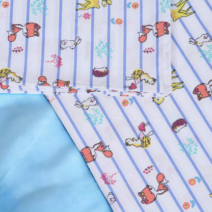 Cotton Bedsheet Set for Baby Crib & Bassinet – with Pillow Filler, Cover, and Safe Keep Pouch (4 Pcs)