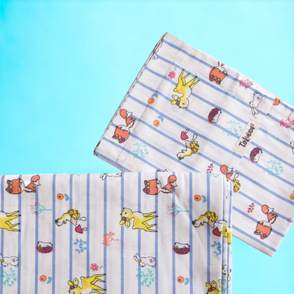 Cotton Bedsheet Set for Baby Crib & Bassinet – with Pillow Filler, Cover, and Safe Keep Pouch (4 Pcs)