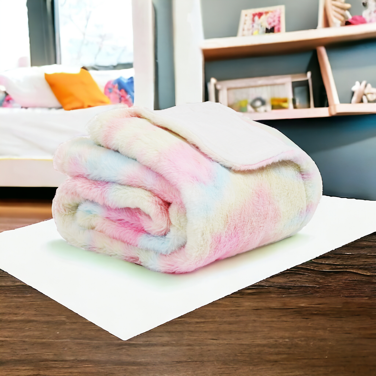 Luxurious Fur with Muslin Lining Toddler Blanket for Toddlers – Unicorn Bliss