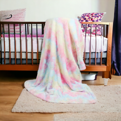 Luxurious Fur with Muslin Lining Toddler Blanket for Toddlers – Unicorn Bliss