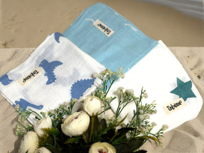 Organic Cotton Muslin Double Layered Extra Large Washcloth - Assorted Set of 3