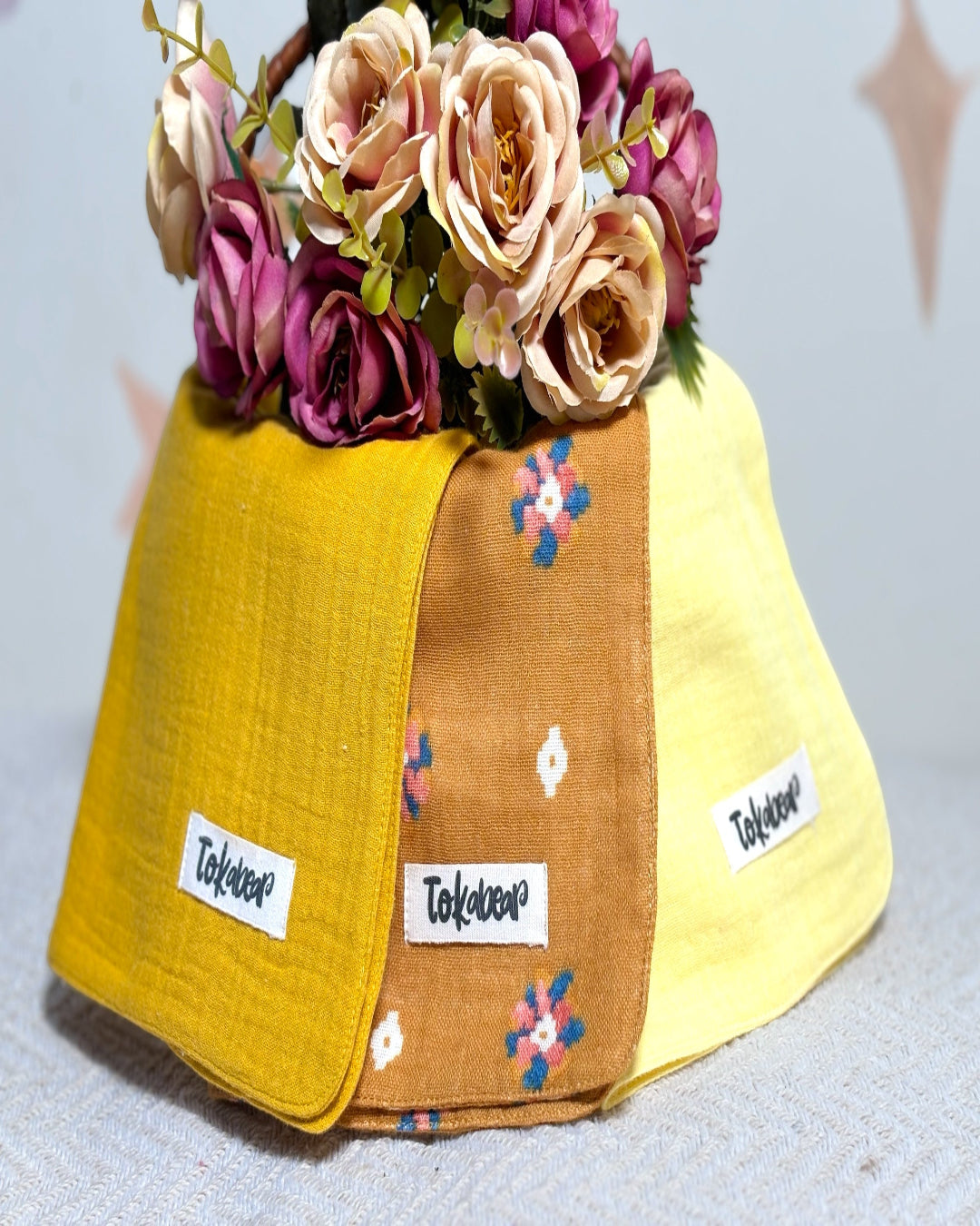 Organic Cotton Muslin Double Layered Extra Large Washcloth - Assorted Set of 3