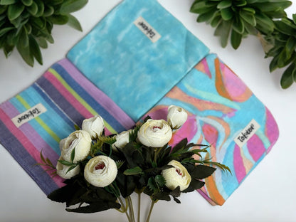 Organic Cotton Muslin Double Layered Extra Large Washcloth - Assorted Set of 3