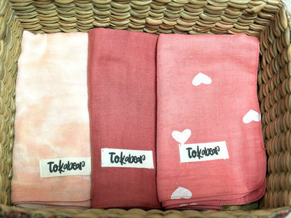 Organic Cotton Muslin Double Layered Extra Large Washcloth - Assorted Set of 3