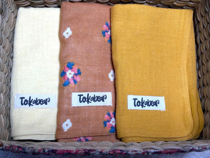 Organic Cotton Muslin Double Layered Extra Large Washcloth - Assorted Set of 3