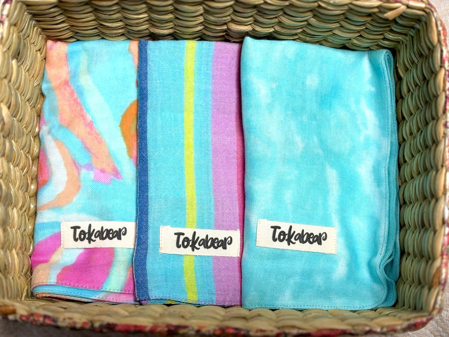 Organic Cotton Muslin Double Layered Extra Large Washcloth - Assorted Set of 3