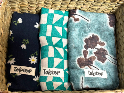 Organic Cotton Muslin Double Layered Extra Large Washcloth - Assorted Set of 3