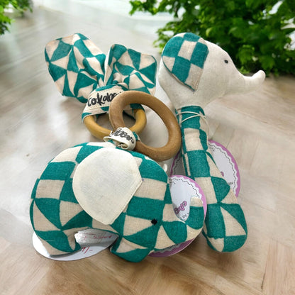 Rattle & Teether Set for Babies – Emerald Elephant