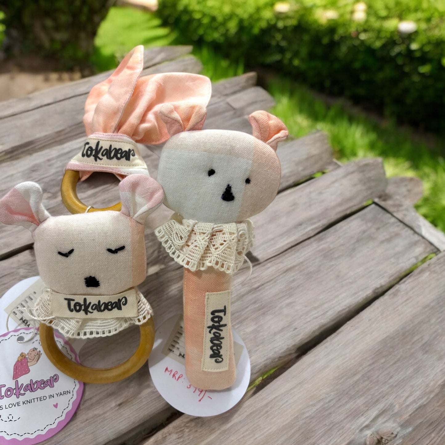 Rattle & Teether Set for Babies – Peachy Mouse