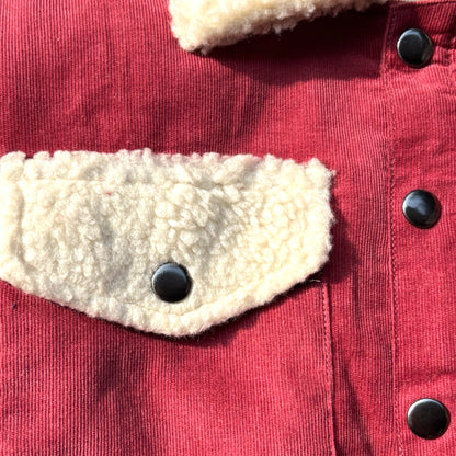 Cotton Corduroy & Sherpa Fur Shacket Set for Kids – Berry Rose