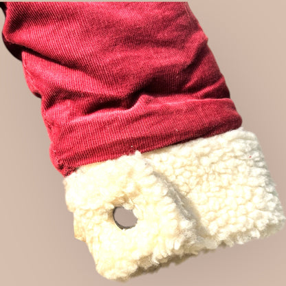 Cotton Corduroy & Sherpa Fur Shacket Set for Kids – Berry Rose