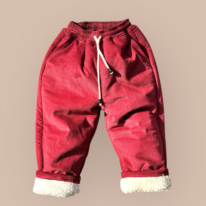 Cotton Corduroy & Sherpa Fur Shacket Set for Kids – Berry Rose