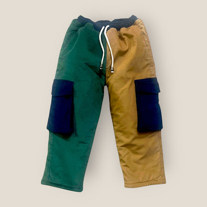 Corduroy Shacket & Pant Set for Kids – Colour Block with Detachable Hoodie
