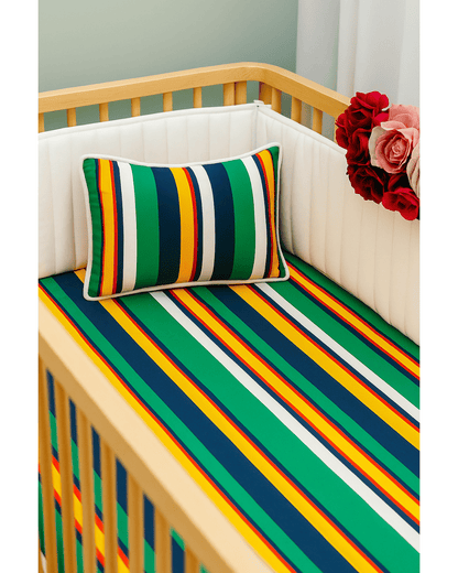 Cotton Bedsheet Set for Baby Crib & Bassinet – with Pillow Filler, Cover, and Safe Keep Pouch (4 Pcs)